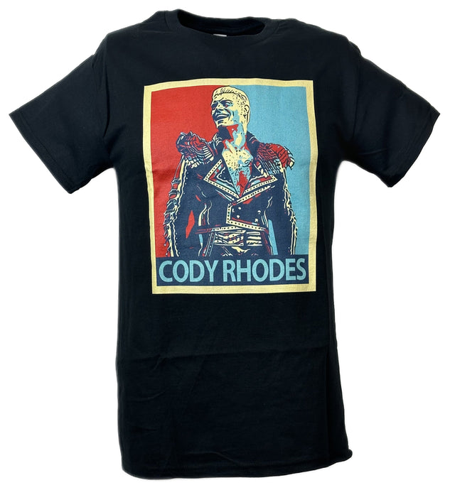 Cody Rhodes Red Blue Poster Print Black T-shirt by EWS | Extreme Wrestling Shirts