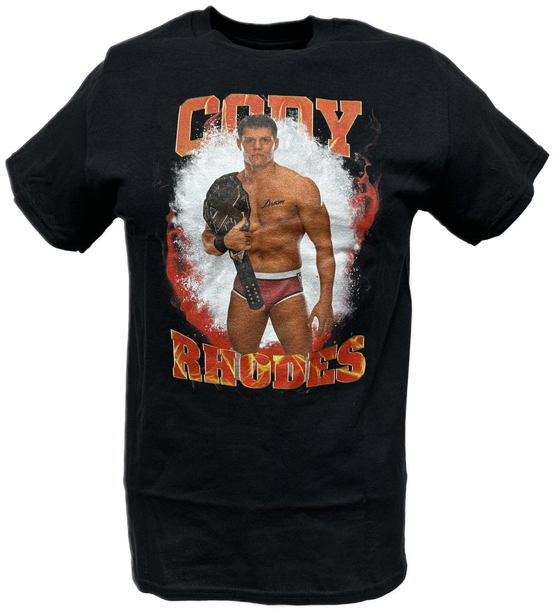 Load image into Gallery viewer, Cody Rhodes Red Shorts Black T-shirt AEW WWE by WWE | Extreme Wrestling Shirts
