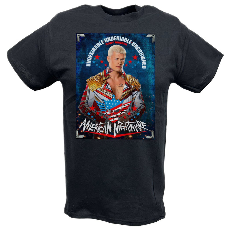 Load image into Gallery viewer, Cody Rhodes Undesirable Undeniable Uncrowned T-shirt by EWS | Extreme Wrestling Shirts
