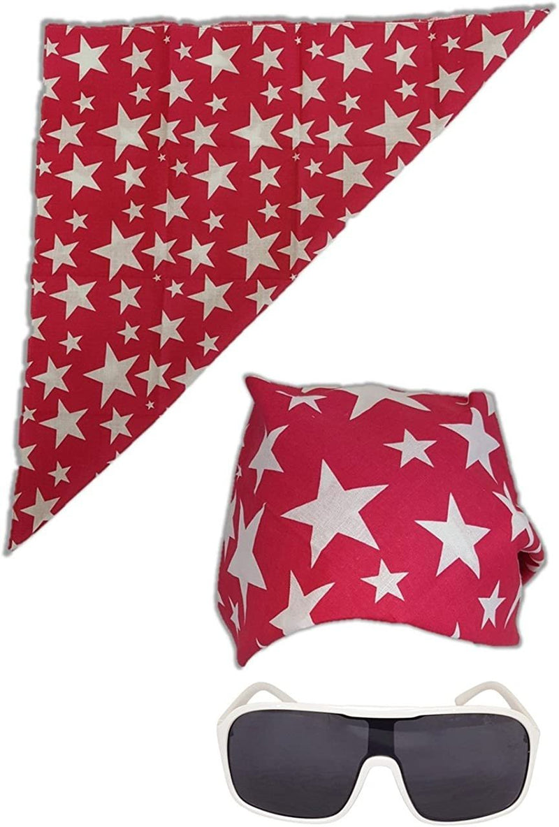 Load image into Gallery viewer, Colored Stars Bandana White Sunglasses for Macho Man Costume Pink Sports Mem, Cards &amp; Fan Shop &gt; Fan Apparel &amp; Souvenirs &gt; Wrestling by Macho Man | Extreme Wrestling Shirts
