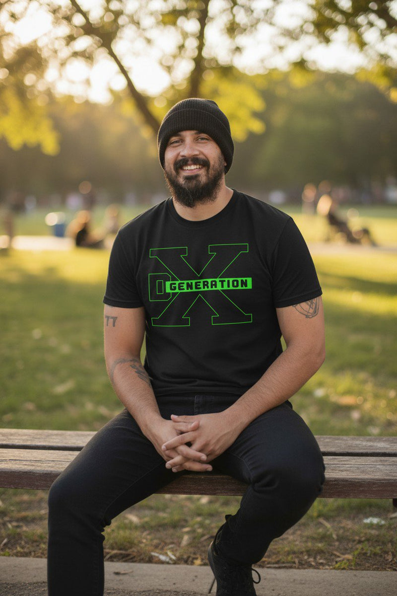 Load image into Gallery viewer, D-Generation X BIG X Green DX T-shirt-S by EWS | Extreme Wrestling Shirts

