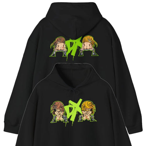 D-Generation X DX Butts Mooning Triple H Shawn Michaels Black Pullover Hoody by EWS | Extreme Wrestling Shirts