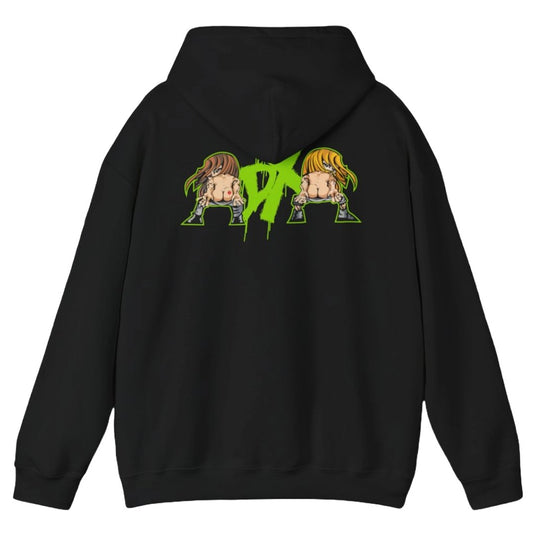 D-Generation X DX Butts Mooning Triple H Shawn Michaels Black Pullover Hoody by EWS | Extreme Wrestling Shirts