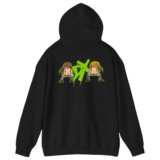 D-Generation X DX Butts Mooning Triple H Shawn Michaels Black Pullover Hoody by EWS | Extreme Wrestling Shirts