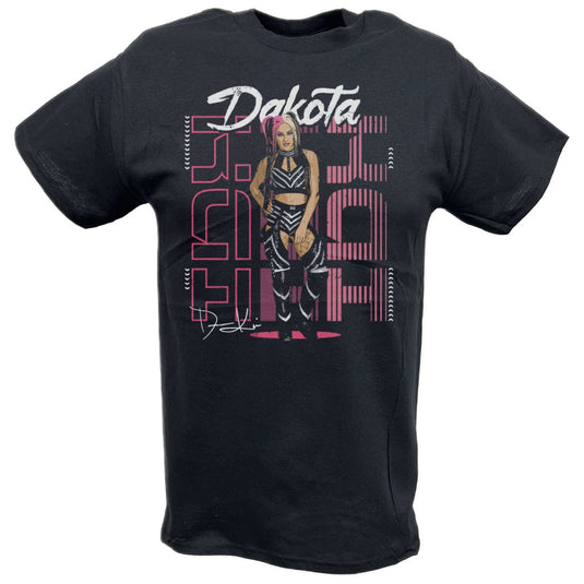 Dakota Kai Purple Pose Black T-shirt by EWS | Extreme Wrestling Shirts