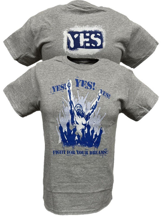 Danel Bryan YES Fight For Your Dreams Grey T-shirt by WWE | Extreme Wrestling Shirts