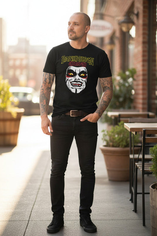 DANHAUSEN Cursed Face Paint Wrestling Heavy Metal Graphic T-Shirt-S by EWS | Extreme Wrestling Shirts