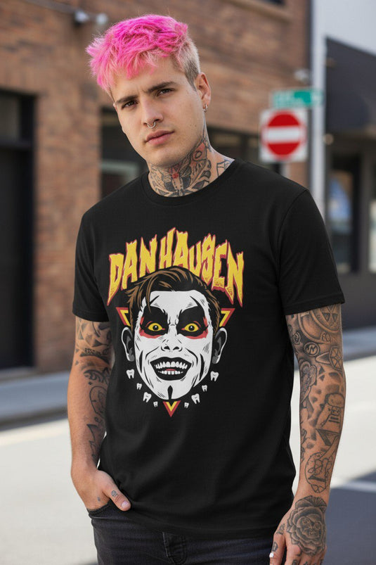 DANHAUSEN Face Teeth Horror Wrestling Graphic T-Shirt Heavy Metal by EWS | Extreme Wrestling Shirts