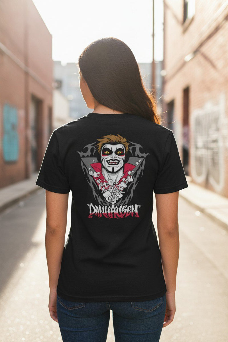 Load image into Gallery viewer, DANHAUSEN Vampire Dracula Cape Cursed Teeth Wrestling T-shirt-S by EWS | Extreme Wrestling Shirts
