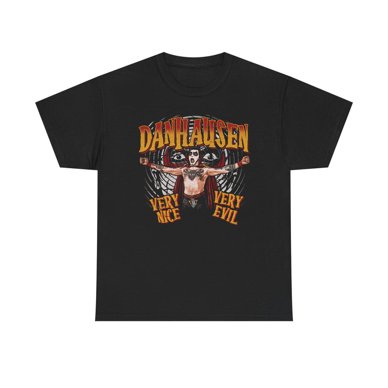 Load image into Gallery viewer, DANHAUSEN Very Nice Very Evil Wrestling T-Shirt Cape Graphic Tee-S by EWS | Extreme Wrestling Shirts

