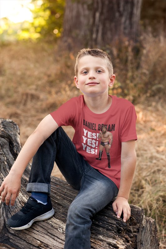 Load image into Gallery viewer, Daniel Bryan Yes Yes Yes Pose Boys T-shirt Sports Mem, Cards &amp; Fan Shop &gt; Fan Apparel &amp; Souvenirs &gt; Wrestling by EWS | Extreme Wrestling Shirts

