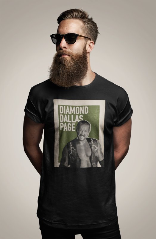 Load image into Gallery viewer, Diamond Dallas Page Poster Print Black T-shirt by EWS | Extreme Wrestling Shirts
