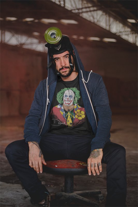 Load image into Gallery viewer, Doink The Clown Profile Black T-shirt by EWS | Extreme Wrestling Shirts
