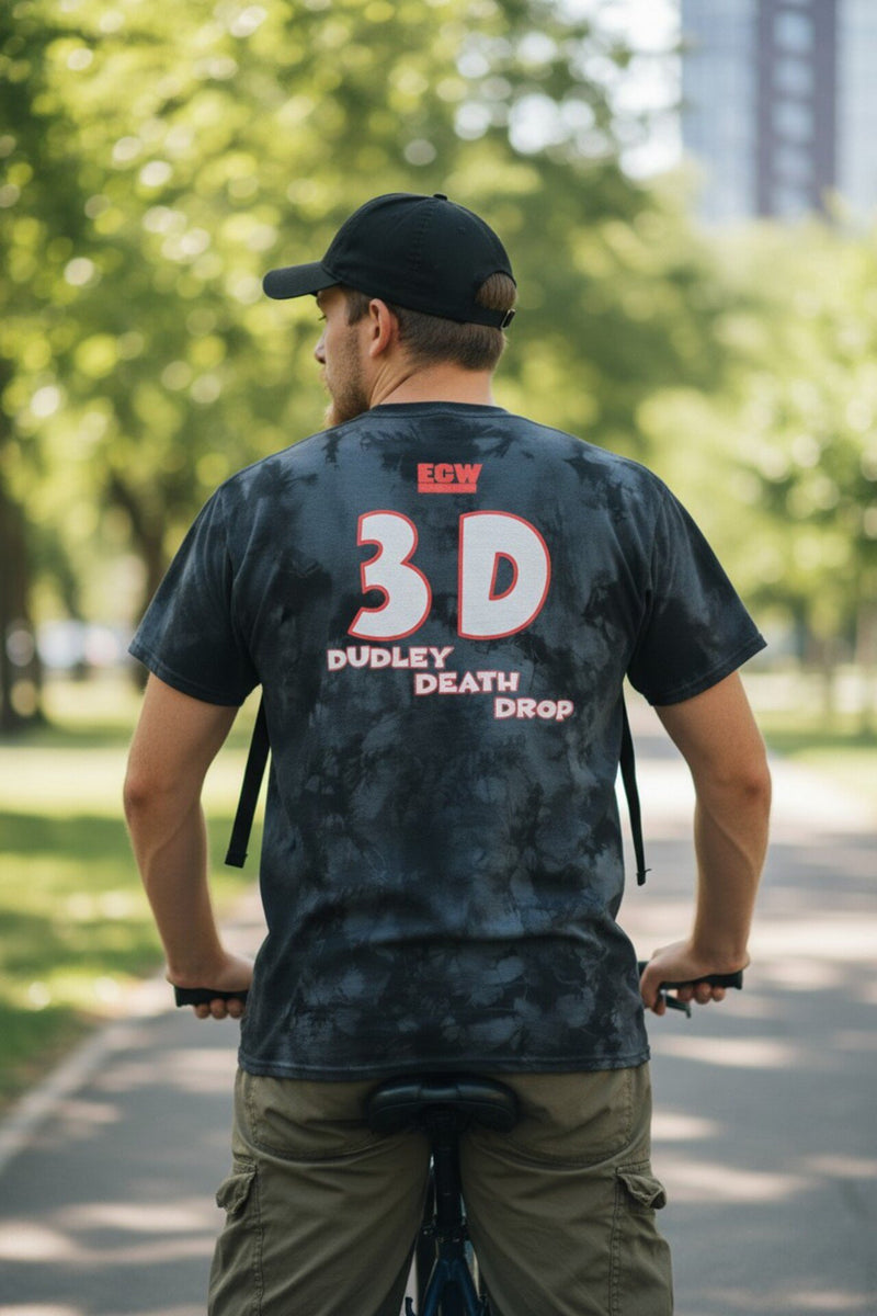 Load image into Gallery viewer, Dudley Boyz D-Von Bubba Ray 3D Death Drop Tie Dye T-shirt by EWS | Extreme Wrestling Shirts
