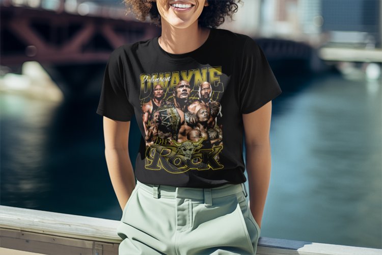 Load image into Gallery viewer, Dwayne The Rock Johnson Five Pose T-shirt by EWS | Extreme Wrestling Shirts
