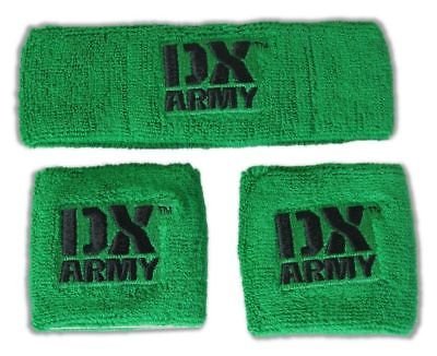 DX Army Green Headband Wristband Set D-Generation X Sports Mem, Cards & Fan Shop > Fan Apparel & Souvenirs > Wrestling by Extreme Wrestling Shirts | Extreme Wrestling Shirts