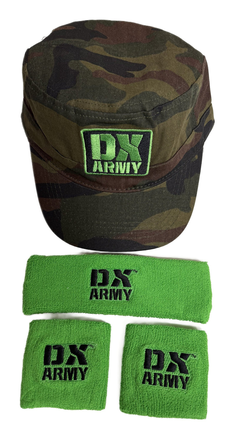 Load image into Gallery viewer, DX D-Generation X Army Cadet Camo hat Headband-Wristband Combo by EWS | Extreme Wrestling Shirts
