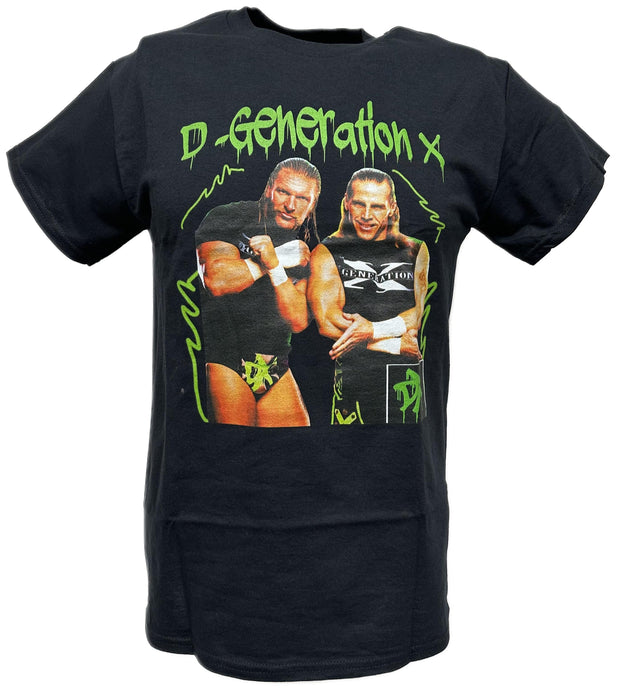 DX D-Generation X Triple H Shawn Michaels Mens Black T-shirt by EWS | Extreme Wrestling Shirts