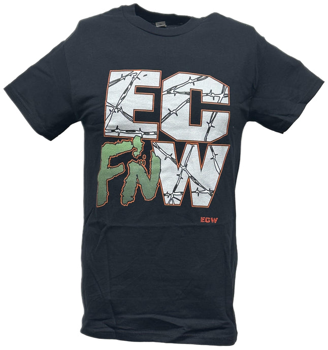 ECW EC F'N W Razorwire Mens Black T-shirt by WWE | Extreme Wrestling Shirts