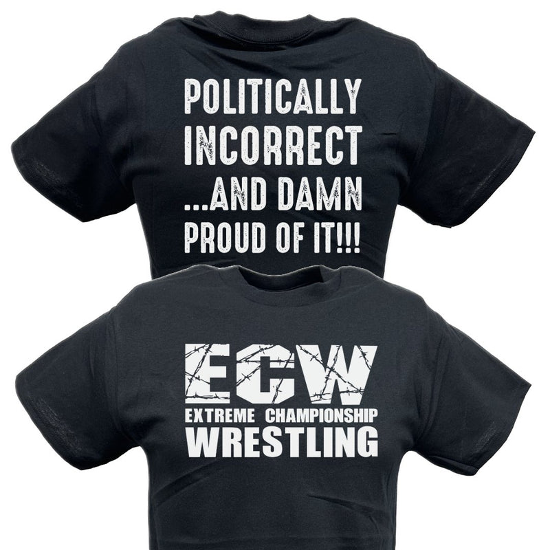 Load image into Gallery viewer, ECW Politically Incorrect Damn Proud Wrestling Black T-shirt Sports Mem, Cards &amp; Fan Shop &gt; Fan Apparel &amp; Souvenirs &gt; Wrestling by EWS | Extreme Wrestling Shirts
