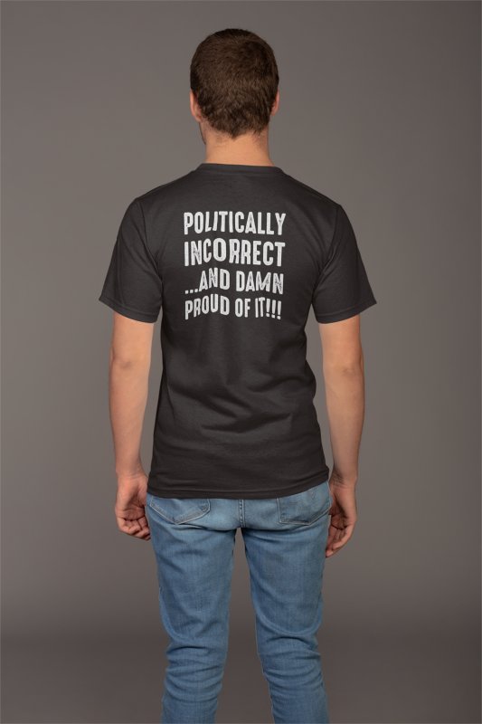 Load image into Gallery viewer, ECW Politically Incorrect Damn Proud Wrestling Black T-shirt Sports Mem, Cards &amp; Fan Shop &gt; Fan Apparel &amp; Souvenirs &gt; Wrestling by EWS | Extreme Wrestling Shirts
