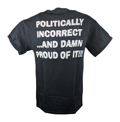 Load image into Gallery viewer, ECW Politically Incorrect Damn Proud Wrestling Black T-shirt Sports Mem, Cards &amp; Fan Shop &gt; Fan Apparel &amp; Souvenirs &gt; Wrestling by Hybrid Tees | Extreme Wrestling Shirts
