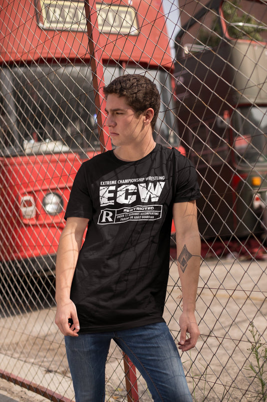 ECW Rated R Restricted Under 17 Logo T-shirt by EWS | Extreme Wrestling Shirts