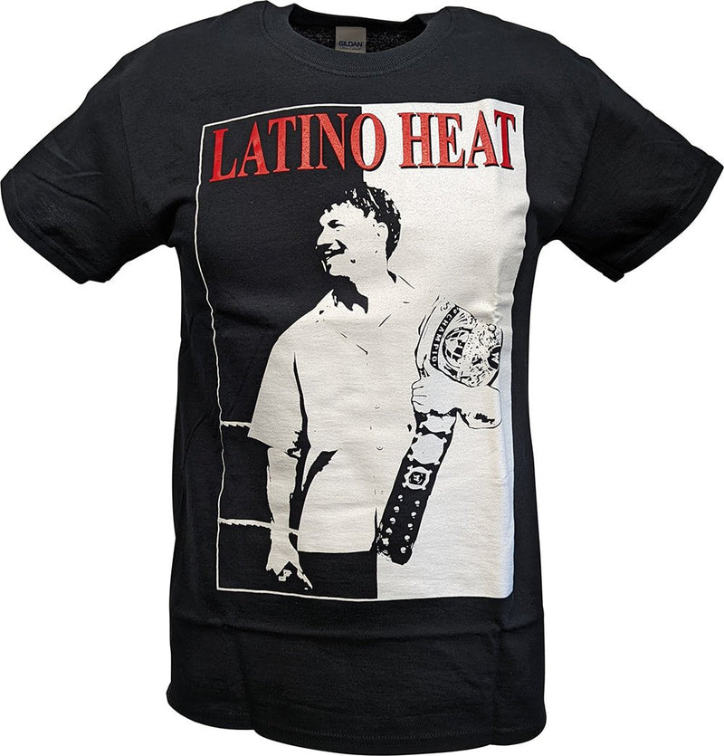 Load image into Gallery viewer, Eddie Guerrero Addicted to the Heat Championship Belt Mens Black T-shirt Sports Mem, Cards &amp; Fan Shop &gt; Fan Apparel &amp; Souvenirs &gt; Wrestling by Freeze | Extreme Wrestling Shirts
