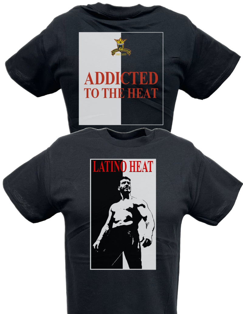 Load image into Gallery viewer, Eddie Guerrero Scarface Addicted to the Heat Mens Black T-shirt Sports Mem, Cards &amp; Fan Shop &gt; Fan Apparel &amp; Souvenirs &gt; Wrestling by EWS | Extreme Wrestling Shirts
