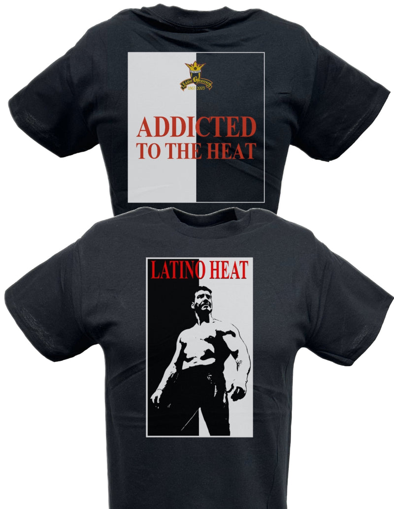 Load image into Gallery viewer, Eddie Guerrero WWE Scarface Addicted to the Heat Mens Black T-shirt Sports Mem, Cards &amp; Fan Shop &gt; Fan Apparel &amp; Souvenirs &gt; Wrestling by Freeze | Extreme Wrestling Shirts
