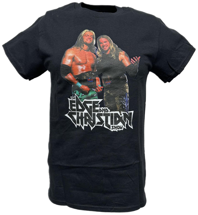 Edge and Christian Show WWE Mens Black T-shirt by WWE | Extreme Wrestling Shirts