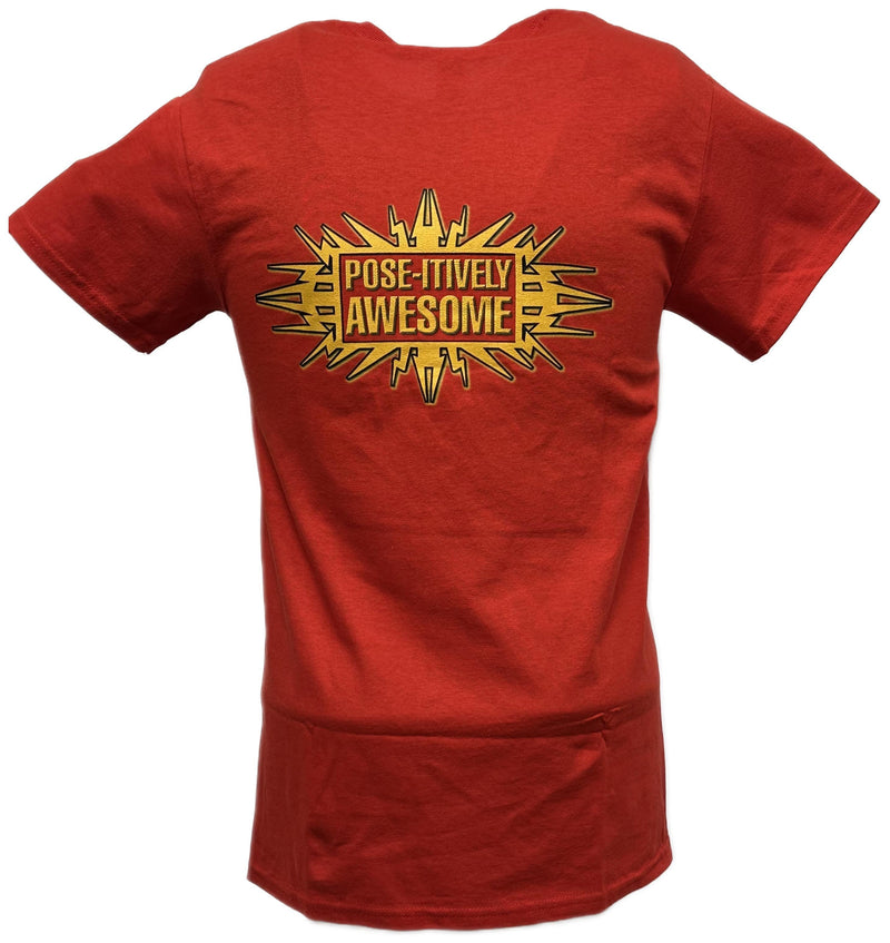 Load image into Gallery viewer, Edge Christian Pose-itively Awesome Red T-shirt by WWE | Extreme Wrestling Shirts
