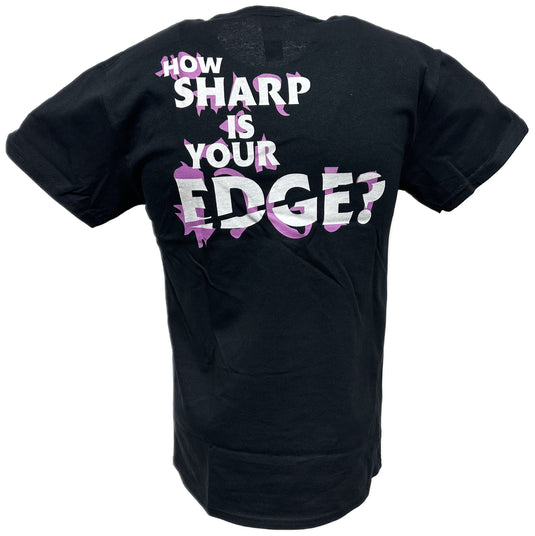 Edge WWF How Sharp Is Your Edge Mens Black T-shirt by EWS | Extreme Wrestling Shirts