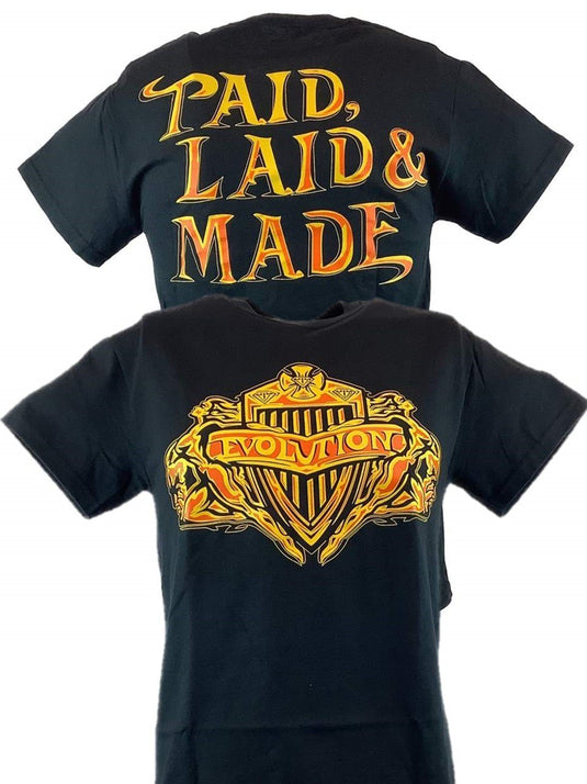 Evolution Paid Laid Made Triple H Batista Randy Orton T-shirt Sports Mem, Cards & Fan Shop > Fan Apparel & Souvenirs > Wrestling by Hybrid Tees | Extreme Wrestling Shirts
