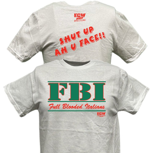 FBI Full Blooded Italian ECW Wrestling White T-shirt by EWS | Extreme Wrestling Shirts
