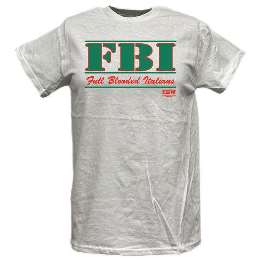 FBI Full Blooded Italian ECW Wrestling White T-shirt by EWS | Extreme Wrestling Shirts