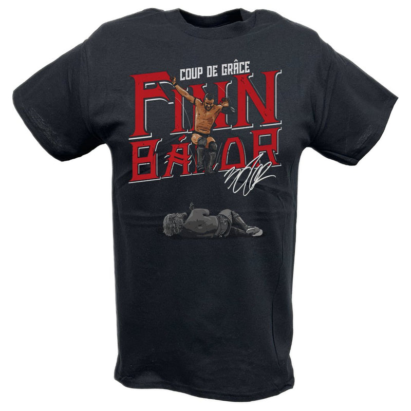 Load image into Gallery viewer, Finn Balor Coup de Grace Black T-shirt by EWS | Extreme Wrestling Shirts
