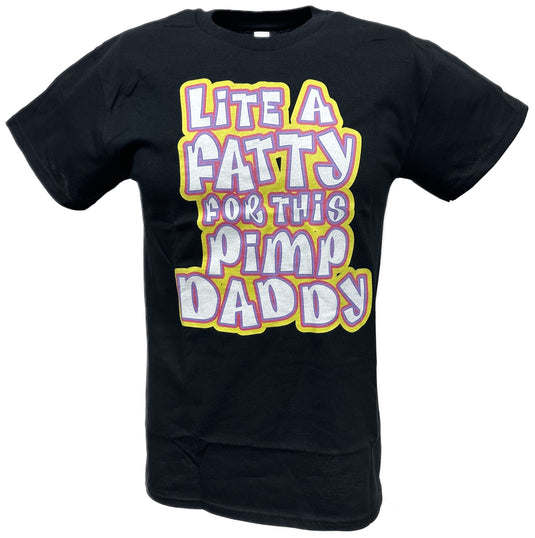 Godfather Lite a Fatty for this Pimp Daddy Mens Black WWF T-shirt by WWE | Extreme Wrestling Shirts