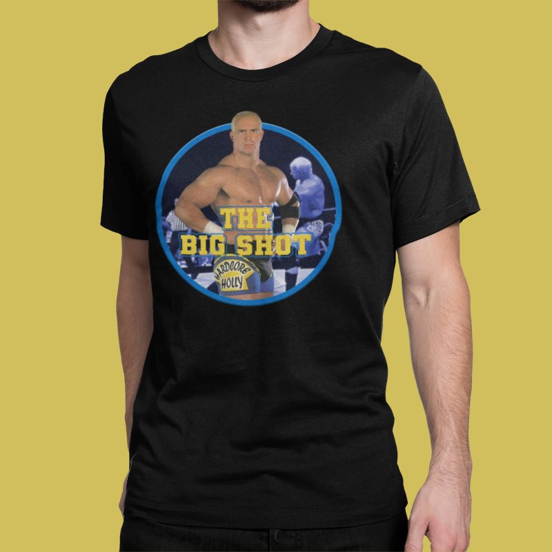 Load image into Gallery viewer, Hardcore Bob Holly Nut Up or Shut Up Black T-shirt by WWE | Extreme Wrestling Shirts
