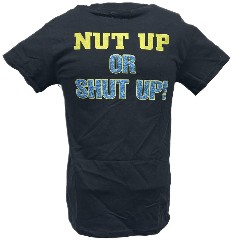 Load image into Gallery viewer, Hardcore Bob Holly Nut Up or Shut Up Black T-shirt by WWE | Extreme Wrestling Shirts
