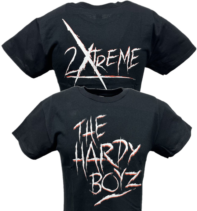 Hardy Boyz Matt Jeff 2Xtreme Mens Black WWF T-shirt by WWE | Extreme Wrestling Shirts