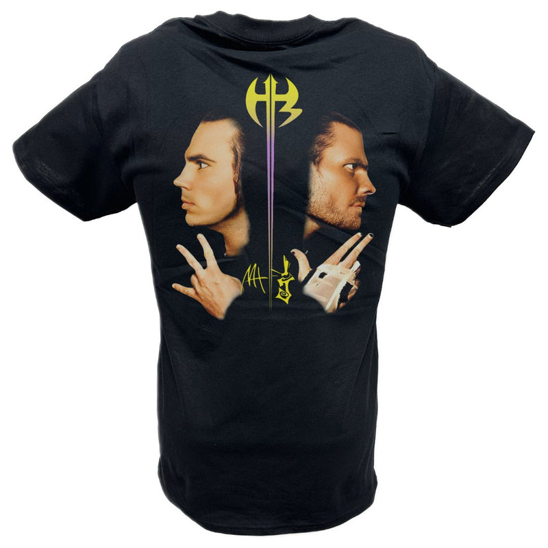 Load image into Gallery viewer, Hardy Boyz Mirror Image Matt Jeff Black T-shirt by EWS | Extreme Wrestling Shirts
