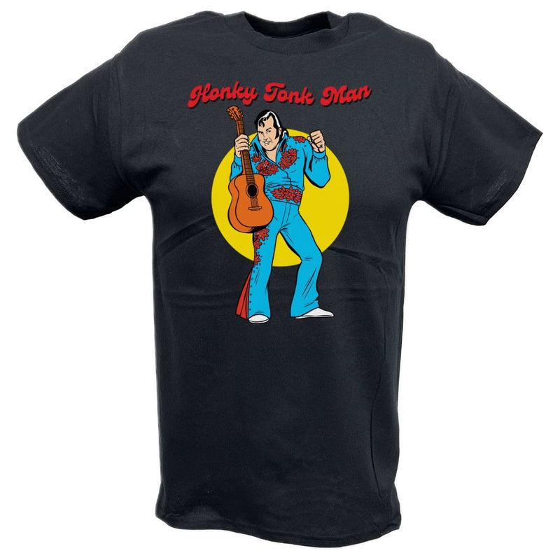 Load image into Gallery viewer, Honky Tonk Man Guitar Animated Black T-shirt by EWS | Extreme Wrestling Shirts
