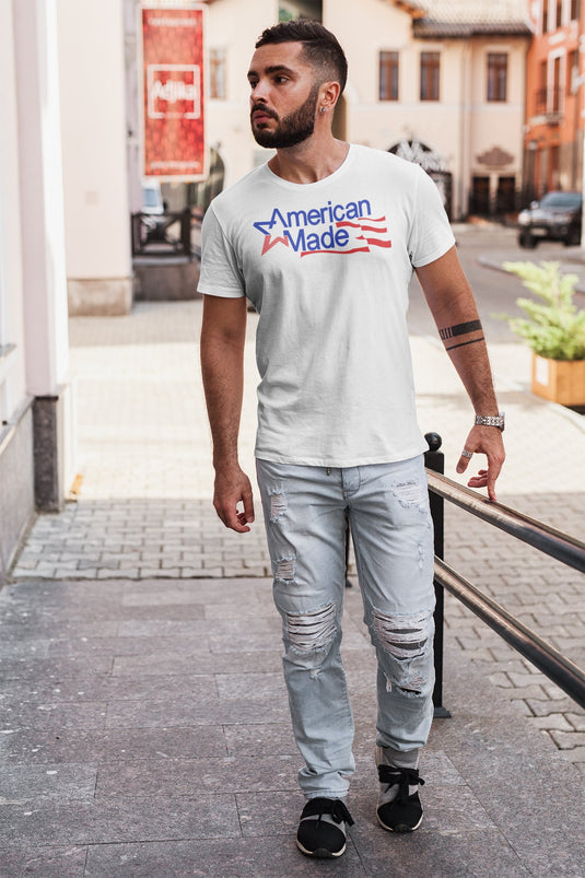 Hulk Hogan American Made Stars and Stripes T-shirt by EWS | Extreme Wrestling Shirts