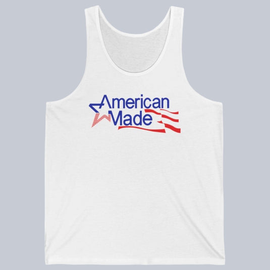 Hulk Hogan American Made Stars and Stripes White Tank Top by EWS | Extreme Wrestling Shirts