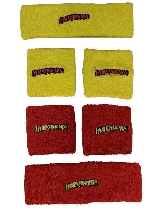 Hulk Hogan Hulkamania 3 pc Headband Wristband Set - Yellow by EWS | Extreme Wrestling Shirts