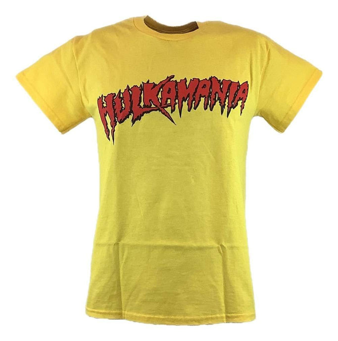 Hulk Hogan Hulkamania Red Logo Yellow Kids Boys T-shirt by WWE | Extreme Wrestling Shirts