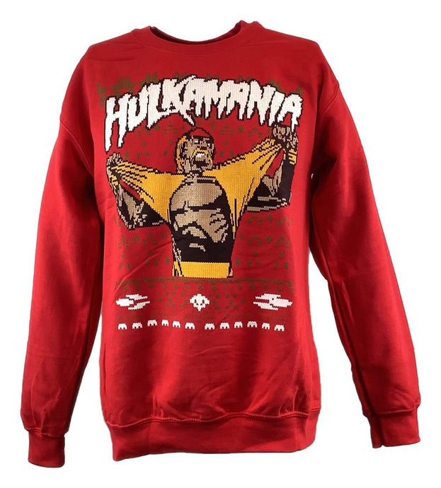 Hulk Hogan Hulkamania Ugly Christmas Mens Sweater Sweatshirt by EWS | Extreme Wrestling Shirts