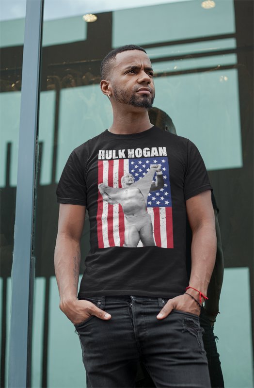 Load image into Gallery viewer, Hulk Hogan USA American Flag Mens T-shirt Sports Mem, Cards &amp; Fan Shop > Fan Apparel &amp; Souvenirs > Wrestling by EWS | Extreme Wrestling Shirts
