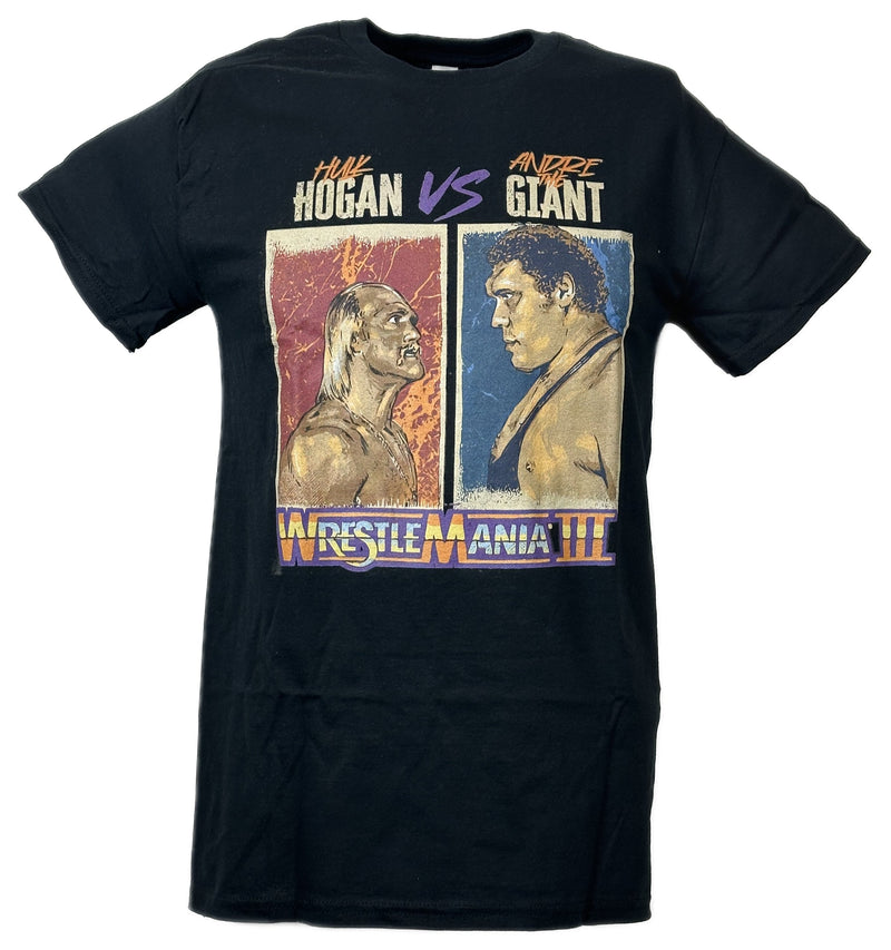 Load image into Gallery viewer, Hulk Hogan Vs Andre The Giant WrestleMania III Black T-shirt by EWS | Extreme Wrestling Shirts
